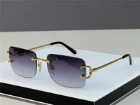 Men Luxury Designer Sunglasses Outdoor Fashion Zonnebril Women Vintage Frameless Square Small Rimless Eyewear Anti-Reflective Optical Galsses Spectacles 0104