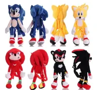 Ryggsäckar 3D Sonic Model Plush Bag Hedgehog Figur Kort plyschskolväskor går shopping deco ryggsäck för barn