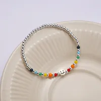 S925 Sterling Silver Fashion Koean Sweet Charm Bracelets for Girls Women Cute Rainbow Bracelet Jewelry