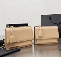 Designer de luxo Zuolan Sunset Bag Classic mais recente cor Mulheres Bolsas de ombro da corrente Padrão de dente Padrão de couro para mulheres Bolsas de corpo cruzado com caixa