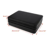 Watch Boxes & Cases 10Slot Leather Box Portable Case Display Organizer Soft Liner ZipperWatch