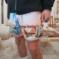 Шорты Unisex Beach Shorts Мужчины и женская одежда 3D цифровая печать повседневная модная тенденция пара короткие брюки 220706