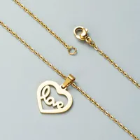 Pendant Necklaces European And American Stainless Steel Geometric Hollow Heart Cross Letter Necklace Earrings Set