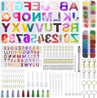 Craft Tools 294PCS DIY Alphabet Number Silicone Mold Kit Epoxy Resin Set Used To Make Keychain Pendants And Other Handmade Artwork