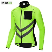 Men&#039;s Windbreaker Reflective Jacket Windproof Cycling Women Rainproof MTB Road Bicycle High Visibility Rain