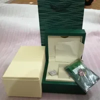 2020 L UXURY Dark Green Watch Box Presente Caso para RO Lex Relógios Tags de cartão e papéis em inglês Swiss Top Watches Box245z