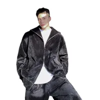 Мужские куртки 2022 Мужчины Chenille 2pcs Sets Jacket Prack Мужская корейская уличная одежда мода свободная повседневная кардигано
