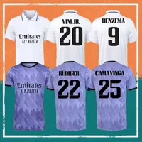 22 23 Kids 축구 유니폼 축구 남자 셔츠 벤제마 위험 진짜 카마 빙하 Alaba Asensio Modric Madrids Marcelo Valverde Camiseta