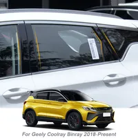 6PCS Auto Window Center Säule Aufkleber PVC-Trim-Anti-Kratzer-Film für Geely Coolray Binray 2018-Present External Auto Accessoires