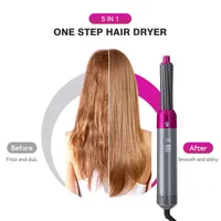Wholease 5 em 1 secador de cabelo escova profissional elétrica escovas de ar quente um passo ferramentas de estilo de cabelo barbeiro casa use secadores de sopro
