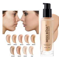 Miss Rose Liquid Foundation Cream Cream Concealer Control Soft Facial Makeup Foundation Cosmetics 30ml