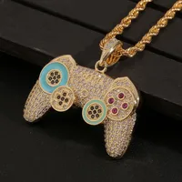 Nouveau collier pendentif de contrôleur de jeu conçu luxueux micro incursions diamants hommes femmes hip hop colliers punk designer bijoux de haute qualité 06