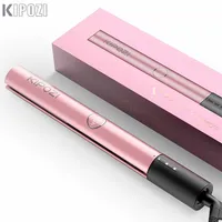 KIPOZI Professional Hair Striaghtener Nano Instant Heating Flat Iron 2 In 1 Curling Iron Hair Tool with LCD Display 220602
