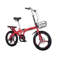 Ciclismo plegable de 16 pulgadas de 20 pulgadas 7 velocidades bicicleta de disco con disco para niños marco de bicicleta mini bicicleta con canasta plegable259y