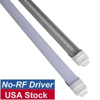8 pieds LED Tube Light T8 Bulbes 45W 6000K Froid White R17D FA8 Base Lights with Grosted Cover Fluorescent Bulbes à double extrémité NO-RF Driver USA Stock Usastar