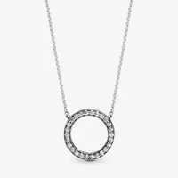 100% 925 Sterling Silver Circle of Sparkle Halskette Mode Mode Hochzeit Engagement Schmuck für Frauen Geschenke299c