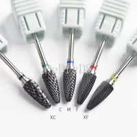 Black Ceramic Nail Drill Bits Milling Cutter For Rotary Electric Manicure Machine Nail Art Tools Nail polish pen head 220518