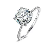 Lesf 3 karatowe pierścionki ślubne okrągłe styl mody 925 Srebrny zespół zaręczynowy biżuteria dla kobiet y0723290p