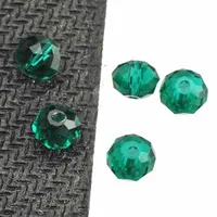 Kryształowe koraliki szkło do biżuterii Dark Greenl DIY Akcesoria biżuterii wykonane ręczne rzemieślniki Banles Dekoracja niestandardowe przezroczyste płaskie koło 10 zestawów 6x4mm