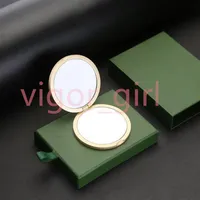 Moda Cosmetic Compact Mirrors Brand plegable Velvet Dust Bag Mirror con caja de regalo Color de oro fuera de un barco de calidad295o