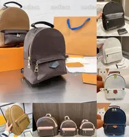 High Quality PALM SPRINGS Mini Rucksacks Fashion Leather bag Montsouris Backpacks Black Emboss Women Shoulder Bags Designer Luxury Handbags Children Schoolbag