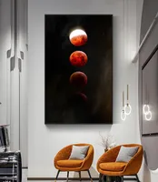 Obrazy Nordic Moon Planet Picture Picture Plaks Ściany Nowoczesny styl Płótno drukowanie korytarza sztuka