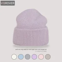 Visr 9 Colors Unisex Solid Color Real Murce Beanies Зимние шляпы для вязаной капоты акриловая женщина осень теплый 220727