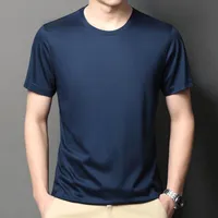 Erkek Tişörtleri Yaz Moda 2022 Büyük Boy İpek Tişörtleri Büyük Boyut Pürüzsüz Satin Rahat Klasik Geniş Kırmızı Beyin Açık Mavi Tee Yeşil Topmen