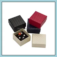 Jewelry Boxes Packaging Display 5X5X3Cm Box 48Pcs Lot Mti Colors Black Sponge Diamond Patternn Paper Ring  Earrings Gift Drop Delivery 202