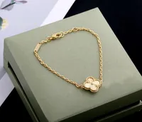CL0VE Four Clover Bracelet Brinco de colar de colar T0P Conjunto de jóias de qualidade de qualidade 18K Presente de réplica oficial de ouro