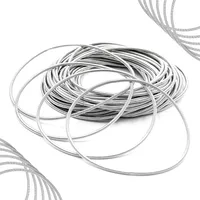 A Set Of 20 Pieces 2mm Silver Guitar String Bracelet Stackable Womens Coil Jewelry Spiral
