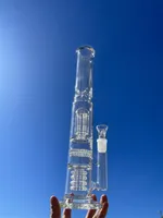 2022 16 pouces 40 cm Clear épais épais en verre épais tuyau d'eau Bong Bong Bong Jelly Fish Filtre Percolateur de tabac fumeur Fumer des bouteilles de bongs