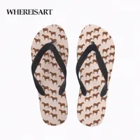 whereisart 3D Horse Print Woman Summer Flip Flops Casual Beach Slippers Sandal Flipflop For Women Slippers Female Rubber Shoes 43JH#