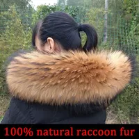 Scarves Cllikko 100% Real Fur Collar For Parkas Coats Luxury Warm Natural Raccoon Scarf Women Large Male Jackets CoatScarvesScarves