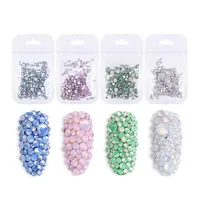 SS04-SS20 Mixed Size Opal White Crystal Nail Art Rhinestones Decorashion for False Tips Manicure Stone Accessories F574300P