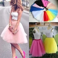 Real Image Knee Length Skirts Young Ladies Women Bust Adult Tutu Tulle A Line Ruffles Party Cocktail Dresses Summer W220426
