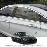 6PCS Car Window Center Pillar Sticker PVC Trim Anti-Scratch Film For Hyundai Sonata DN8 LF YF 2011-Present External Accessories