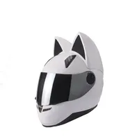 NITRINOS motorcycle helmet full face with cat ears black white pink yellow multi-color fashion237w