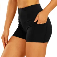 夏の女性のズボンソリッドカラーのヨガのショーツの女性スポーツの高い腰のきついズボンが快適で通気性のある摩耗（アメリカ倉庫）