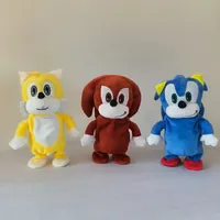 Barnleksaker Sonic Plush Dolls Pillow Cartoon Movie Protagonist Electric Walking and Singng Plush Toy Love Animal Holiday Creative Gift Poosent Stor rabatt