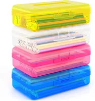 Casos de lápis Caixa de artigos de papelaria simples de grande capacidade PP Plástico Estudantes de Cosméticos Manguarias Escolares