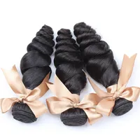 Brazilian Hair Bundles Mink HairRemy Human HairWeaves Virgin Unprocessed Top Quality Natural Color Double Weft Loose Wave Bellahai260R