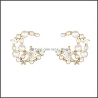 Studörhängen smycken mode utsökta pärla zirkonkvinnor delikat månhäst söt fjäril vingar djur koreansk design grossist dropp deli