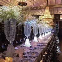 80cm/100cm Acrylic Crystal Wedding Flower Ball Holder Table Centerpiece Vase Stand Crystal Candlestick Wedding party Decoration 0803