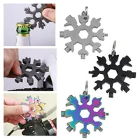 Portable Openers Hex Wrench Multipurpose Spanner Multi Pocket Tool 18 In 1 Mini Snowflake Camp Survive Outdoor Hike Key Ring SN6552