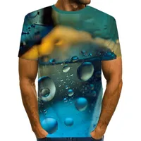 남자 티셔츠 트렌디 한 패션 여름과 여자 3D 프린팅 재미 후 빗물이 쉬운 스포츠웨어 캐주얼 T-SH