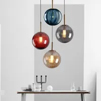 Modern Glass Ball Pendant Lamp Nordic Hanging Lights Lighting Fixtures Home Bedroom Living Room Suspension Luminaires Shop