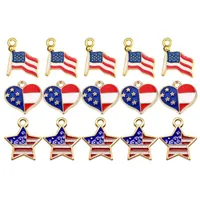 Filtros de café 50pcs American Flag Charms Pingente Patriotic esmalte para fazer jóias de decoração de bricolage