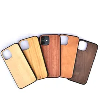 Casos de telefone de madeira de bambu para iPhone 13 12 11 Pro Max XR XS SE2020 Samsung S20 Ultra Anti-Drop à prova de choque de madeira capa protetora