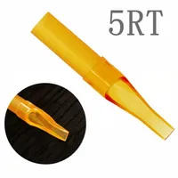 Tek Kullanımlık Dövme İpuçları 50 PCS 5RT Sarı Renkli Plastik Steril Moza Tüp Dövme Makinesi için Dövme Beslemesi Shippin2157